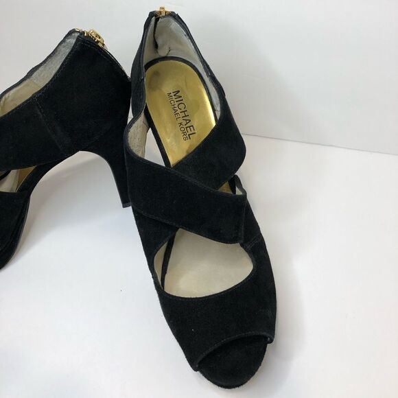 Michael Kors black peep toe platform 5in heels size 10 - Picture 5 of 16